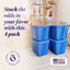 4 Contenedores Plástico 18gal Azul Apilables Almacenamiento
