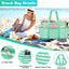 Bolsa playa mujer 12 bolsillos impermeable a prueba de arena