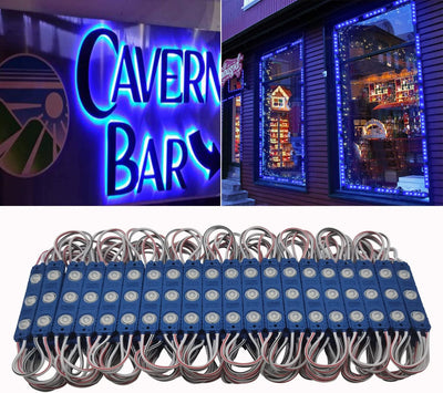 Luces LED azules para escaparate 1.2W 12V impermeables