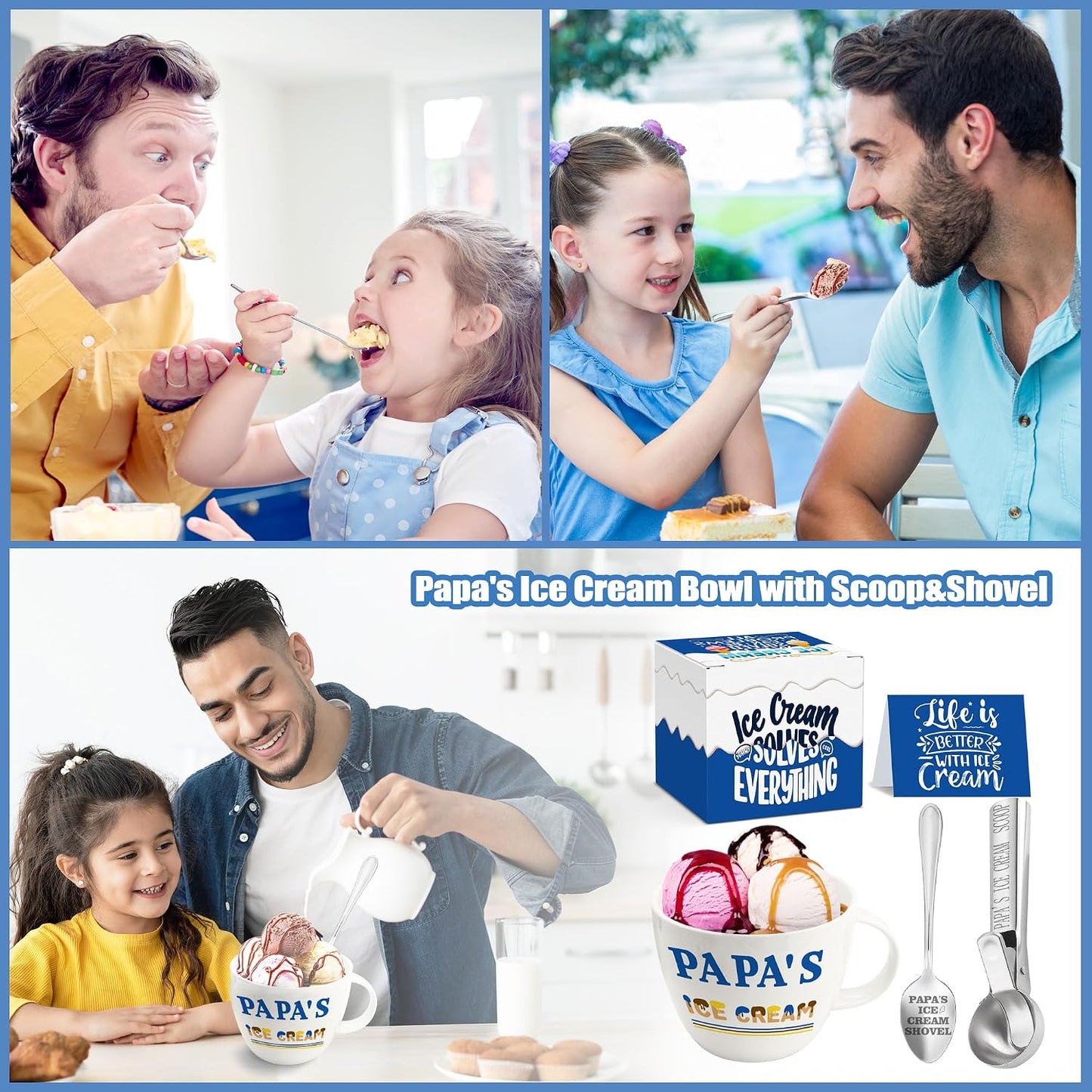 Set cuenco helado con cuchara regalo papá navidad