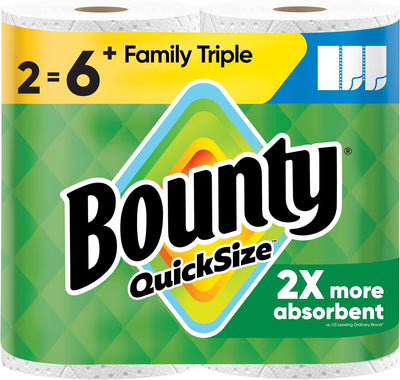 Toallas de papel Bounty blancas tamaño rápido 2 rollos triples familiares