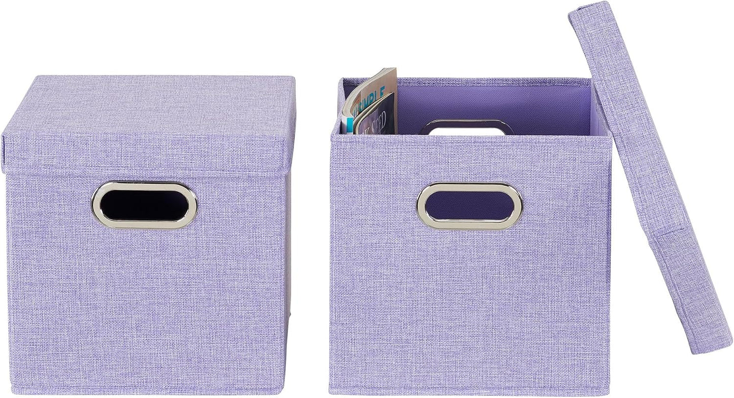 Set 2 Contenedores Café Cube con Tapas Asas Lino Morado
