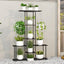 Soporte plantas colgante metal 6 niveles jardín negro