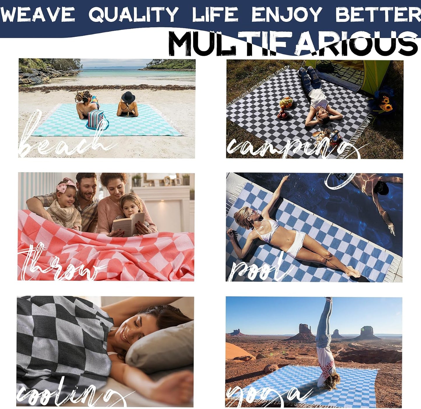 Manta picnic al aire libre para automóvil suave viaje verano