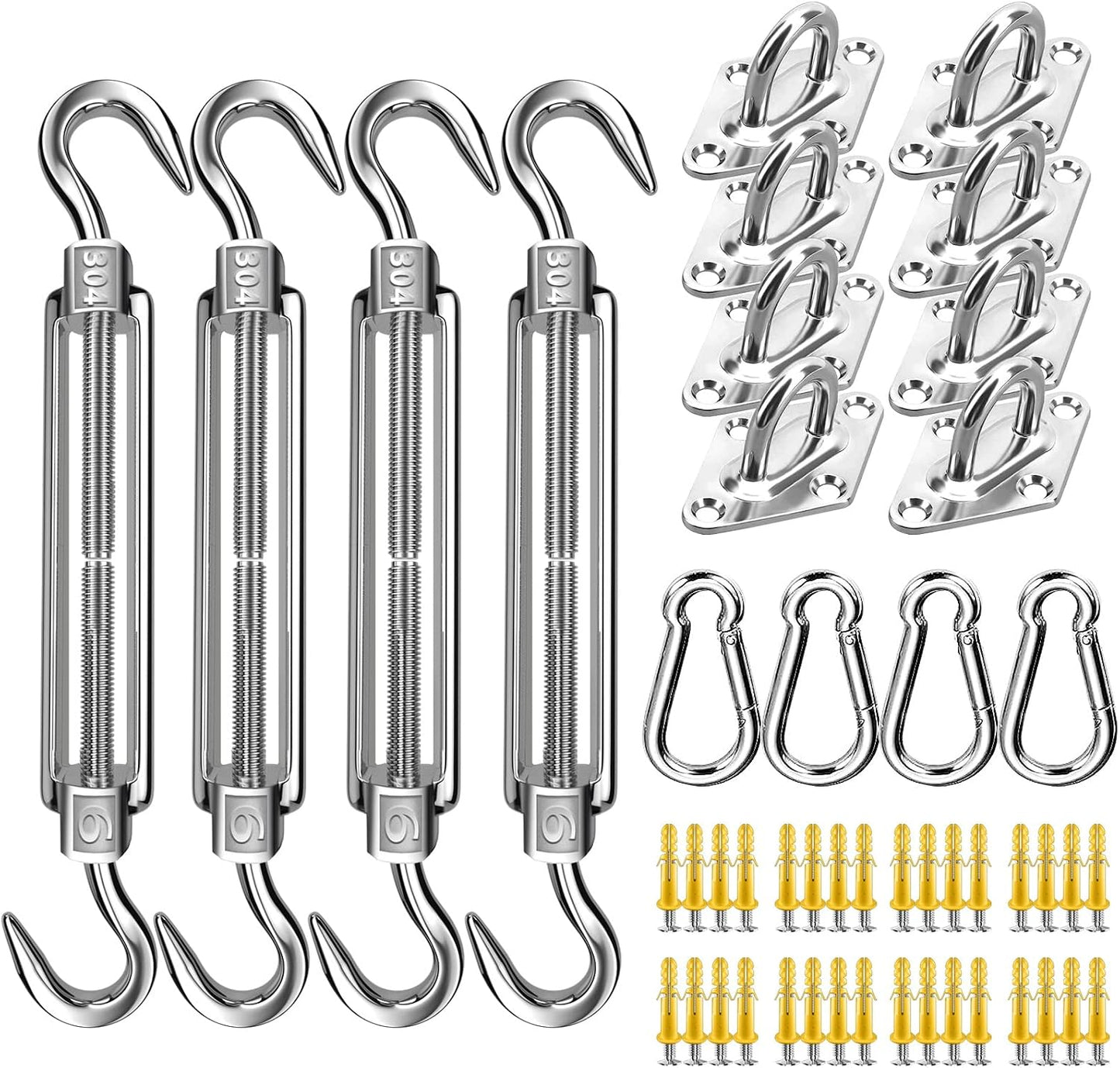 Kit Herrajes Vela Sombra 6" Acero Inox 304