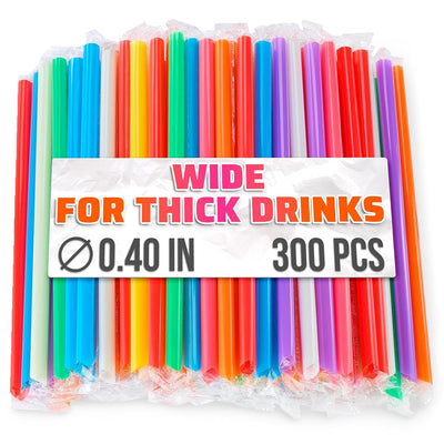 300 Pajas Anchos para Batidos Fríos y Calientes Boba