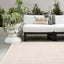 Alfombra 2x3 interiores exteriores a rayas crema