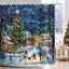 Cortina ducha Navidad 72x72pulg con ganchos