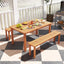 Banco madera exterior set 2 de 59" sin respaldo teca