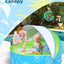 Piscina plegable para niños 47pulg con dosel azul-verde