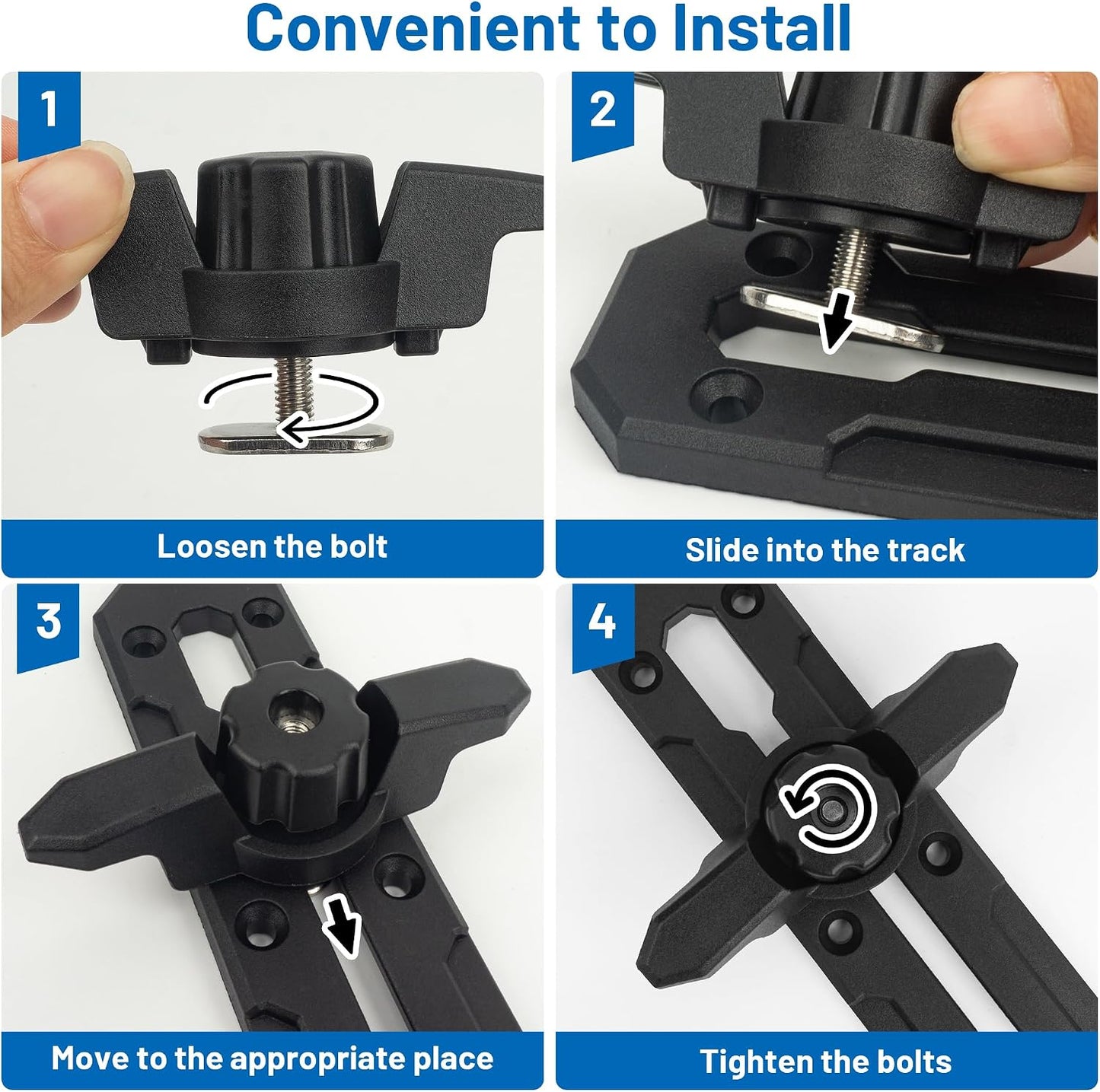 Tacos anclaje kayak para riel accesorios 1 pack negro