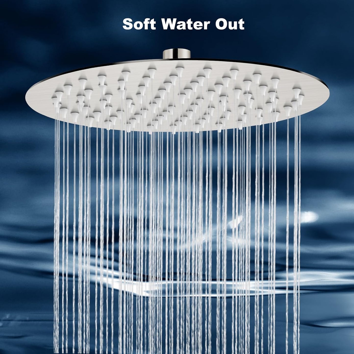 Cabezal ducha lluvia acero inox níquel cepillado 8pulg