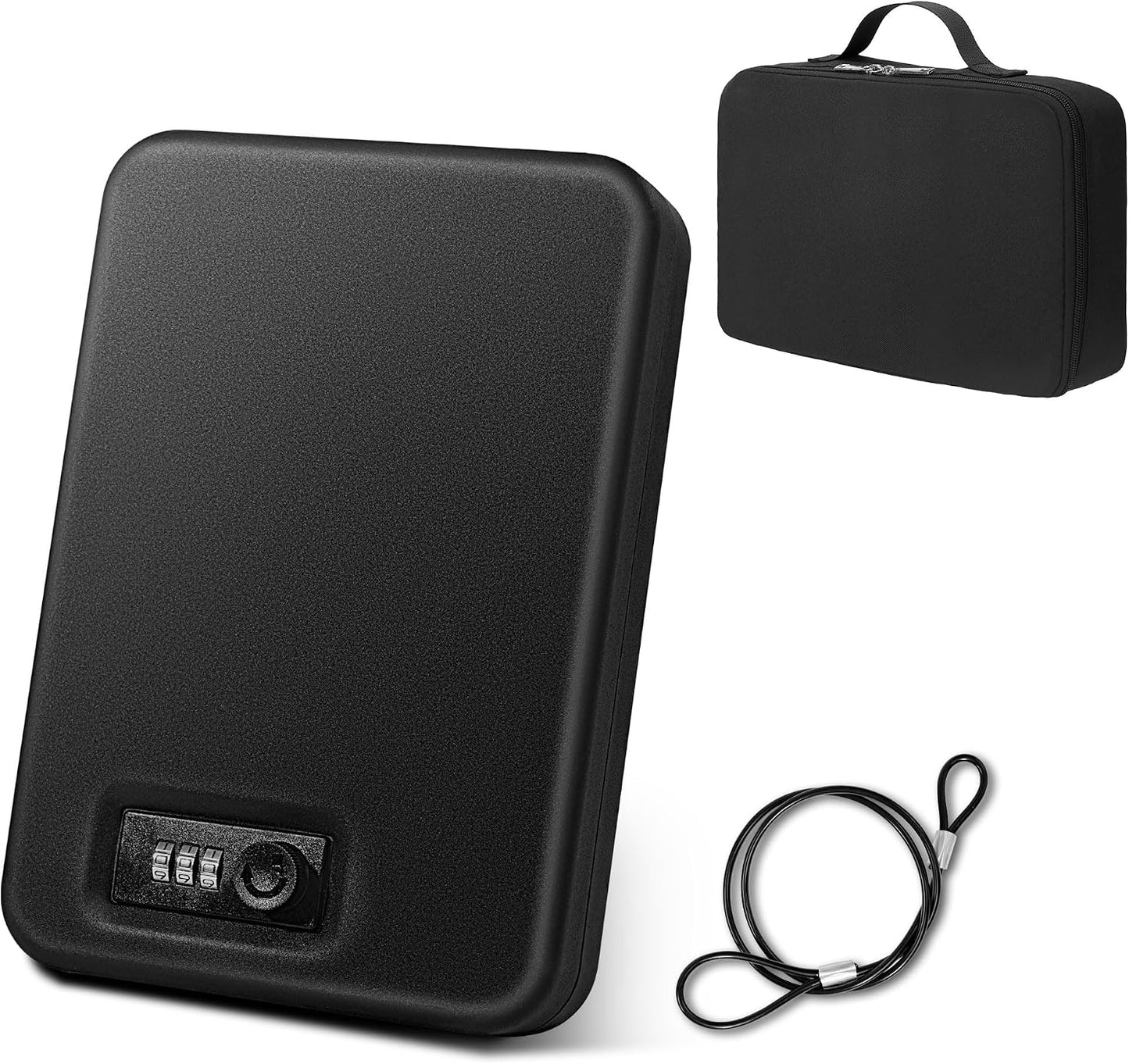 Caja seguridad pistola portátil con cerradura y bolsa mano