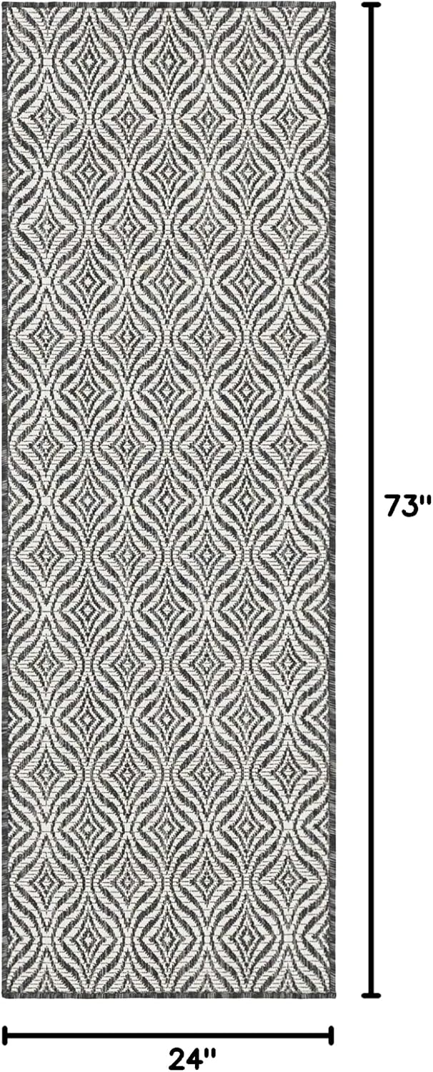 Alfombra decorativa enrejado 2x6ft 1" color carbón
