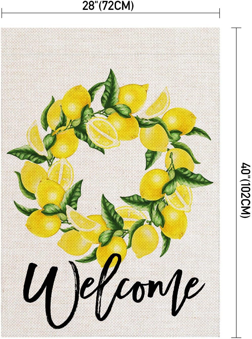 Corona limón 28x40" bandera arpillera doble cara jardín