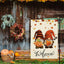 Bandera jardín otoño doble cara gnomos 12x18pulg