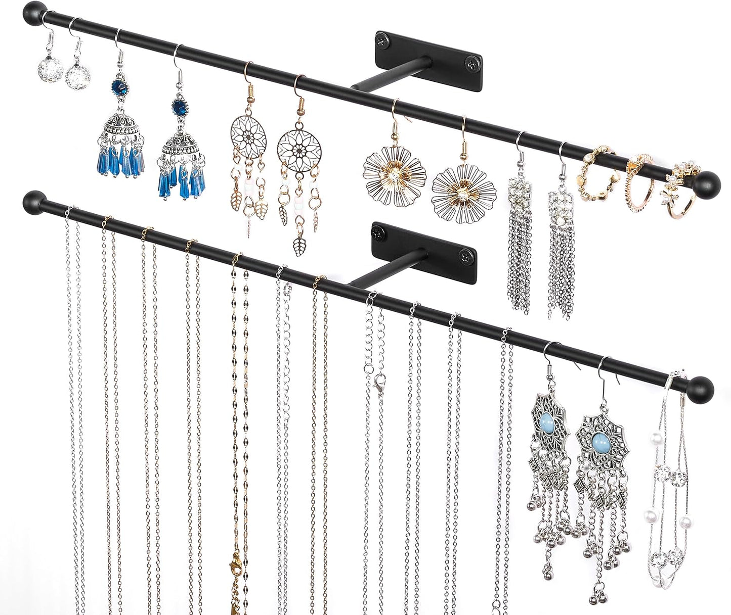 Organiz. joyas colgante pared 12.5" negro set 2