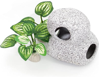 Decoración acuario piel cueva con ventana para pecera Betta