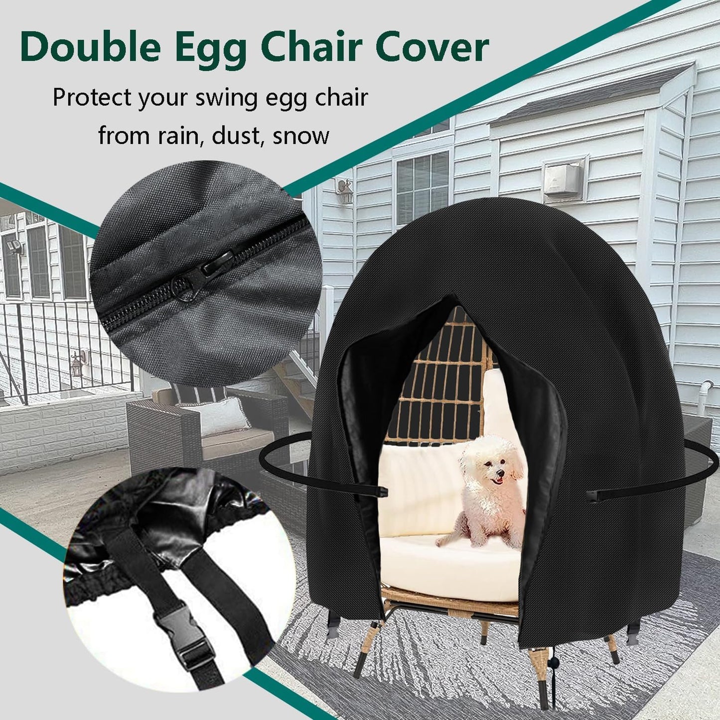 Funda silla Egg impermeable 91x80pulg negro