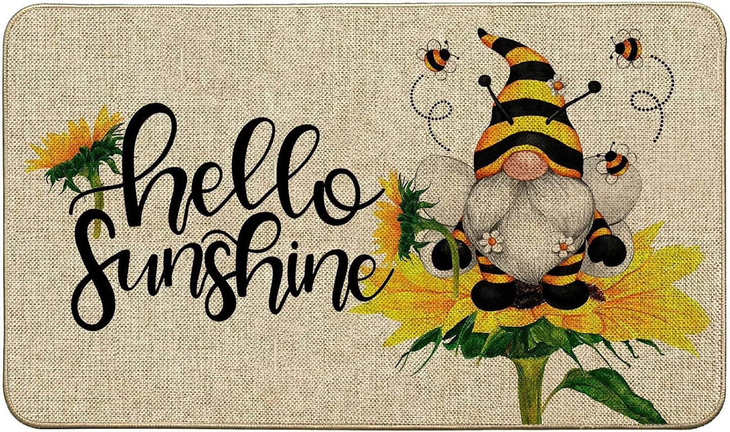 Tapete girasol antideslizante 17x29pulg decorativo entrada cocina
