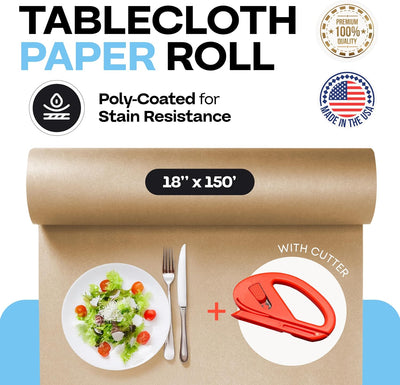 Rollo papel ecológico mantel 18x1800pulg cortador