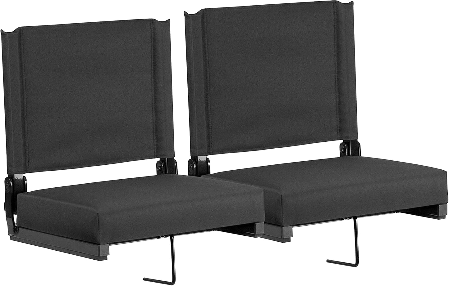 2 Sillas Estadio Acolchadas Plegables Negro 500lb