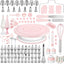 Kit decoración pasteles 158 pzas con soporte y 64 puntas glaseado