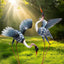 2 Estatuas garza azul para jardín patio estanque
