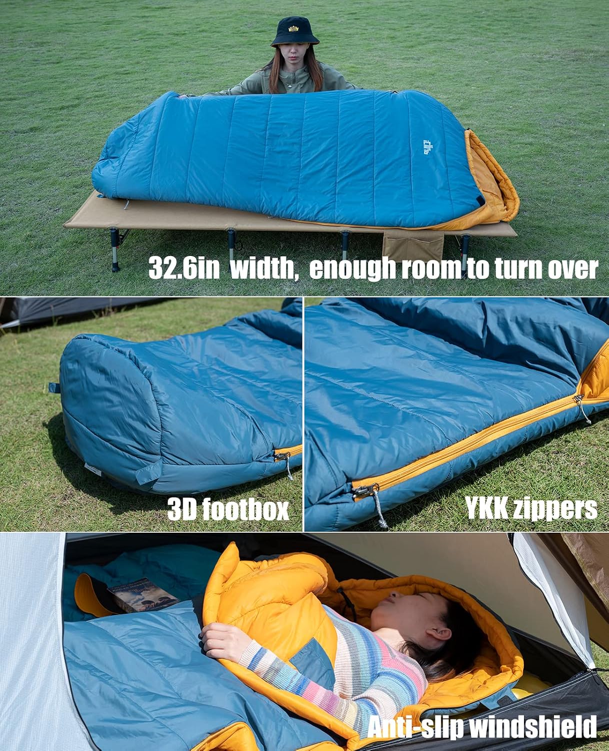 Saco dormir estilo momia Thinsulate 3M ultraligero cálido