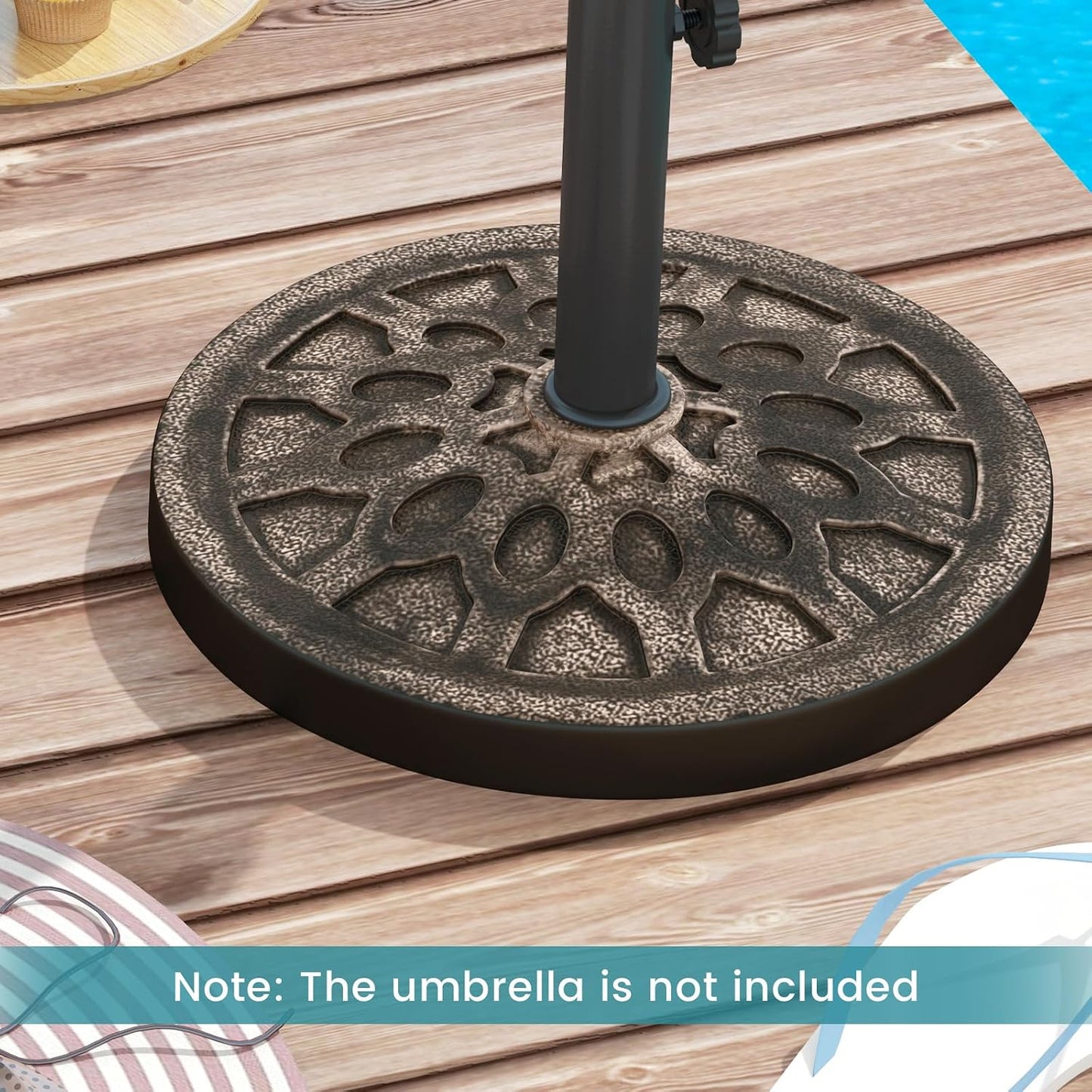 Base sombrilla 30lb resina soporte redondo ajustable