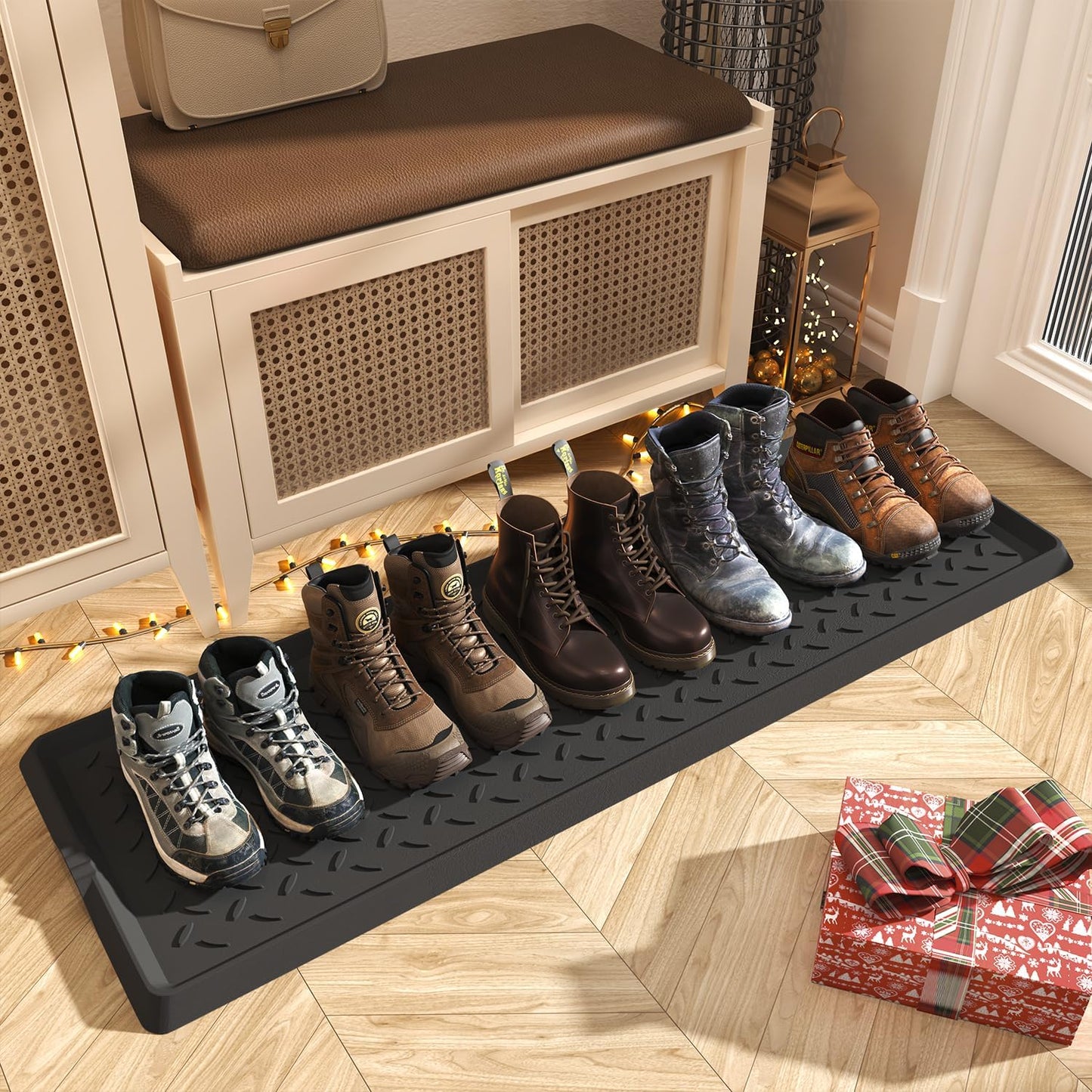 Bandeja para botas 48pulg alfombrilla goma impermeable entrada