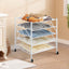 Estante secado ropa malla apilable 5 niveles plegable blanco