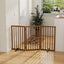 Puerta plegable para perros 32pulg 3 paneles nogal