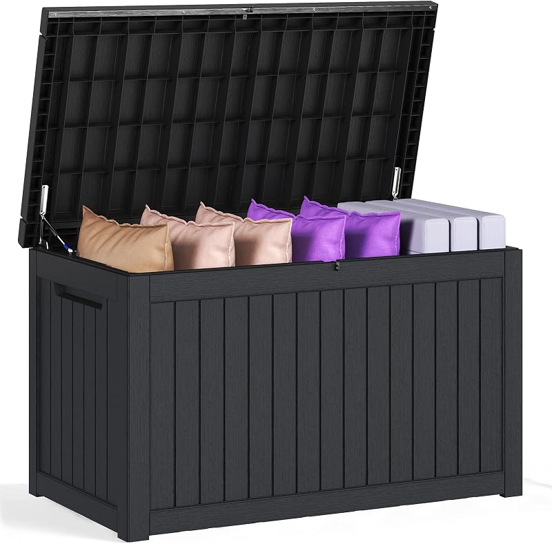 Caja almacenamiento exterior 230gal resina impermeable UV