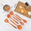 Set 6 Utensilios Silicona Naranja Alta Tolerancia Calor