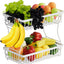 Cesta frutas 2 niveles colgador cocina metal blanco