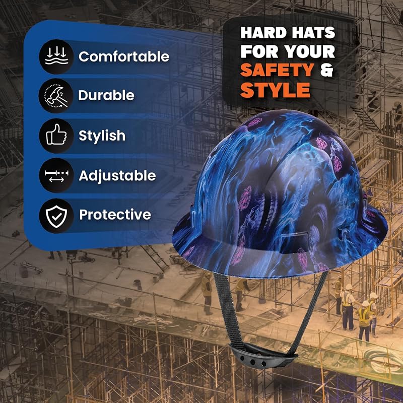 Casco OSHA ala completa con tatuaje acabado mate 6 puntos