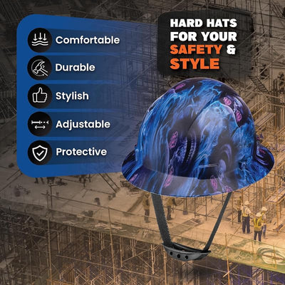Casco OSHA ala completa con tatuaje acabado mate 6 puntos
