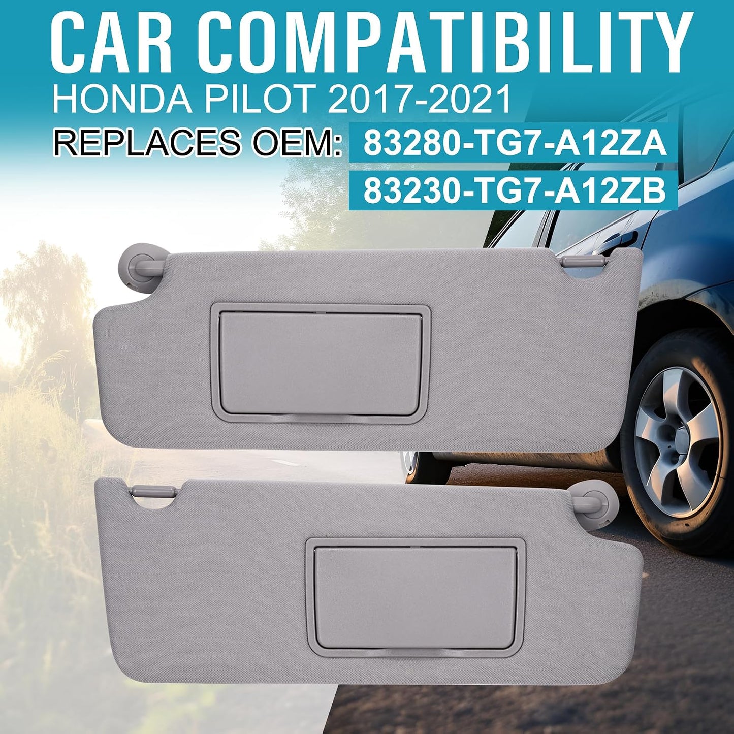 Visera solar gris con espejo para Honda Pilot