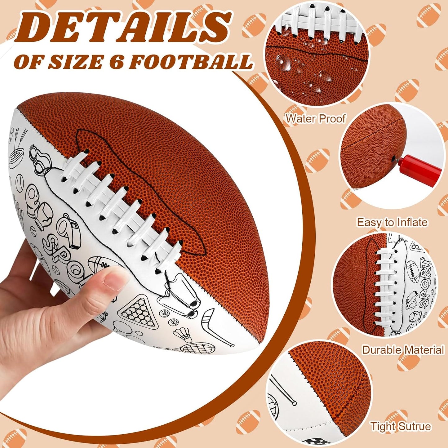 Fútbol personalizable para jóvenes 12uds con bomba