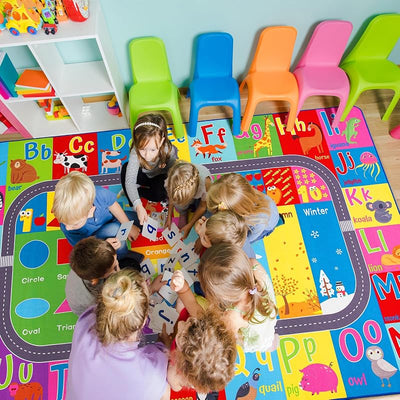 Alfombra educativa niños 5x7 con alfabeto y números