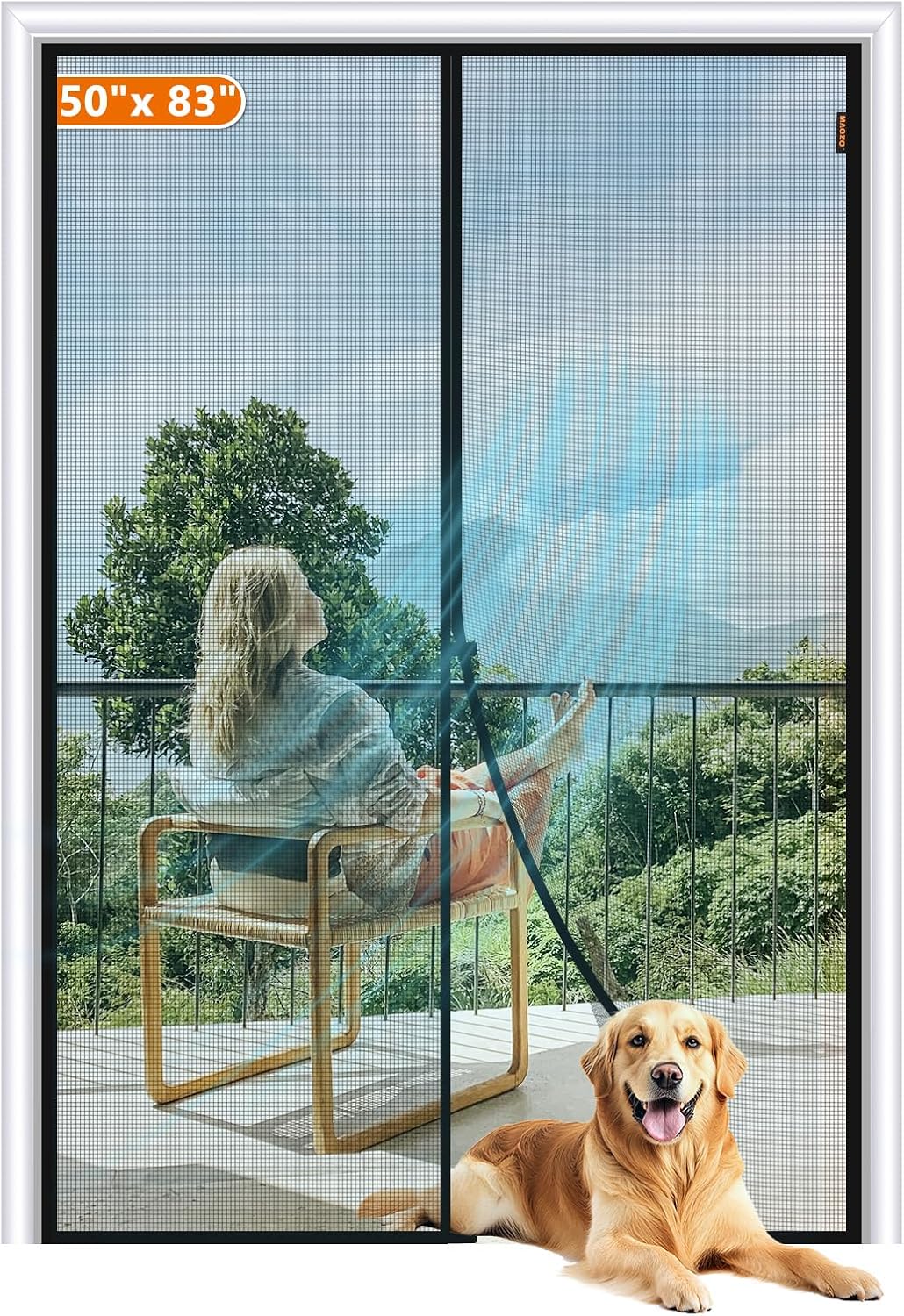 Pantalla magnética puerta 50x83pulg malla fibra vidrio