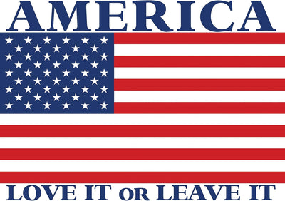 Adhesivo patriótico con texto «america love it or leave it»