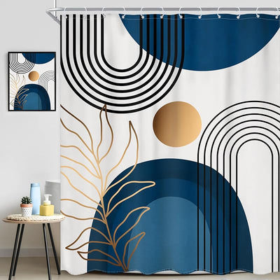 Cortina ducha bohemia moderna 72x84pulg arco abstracto