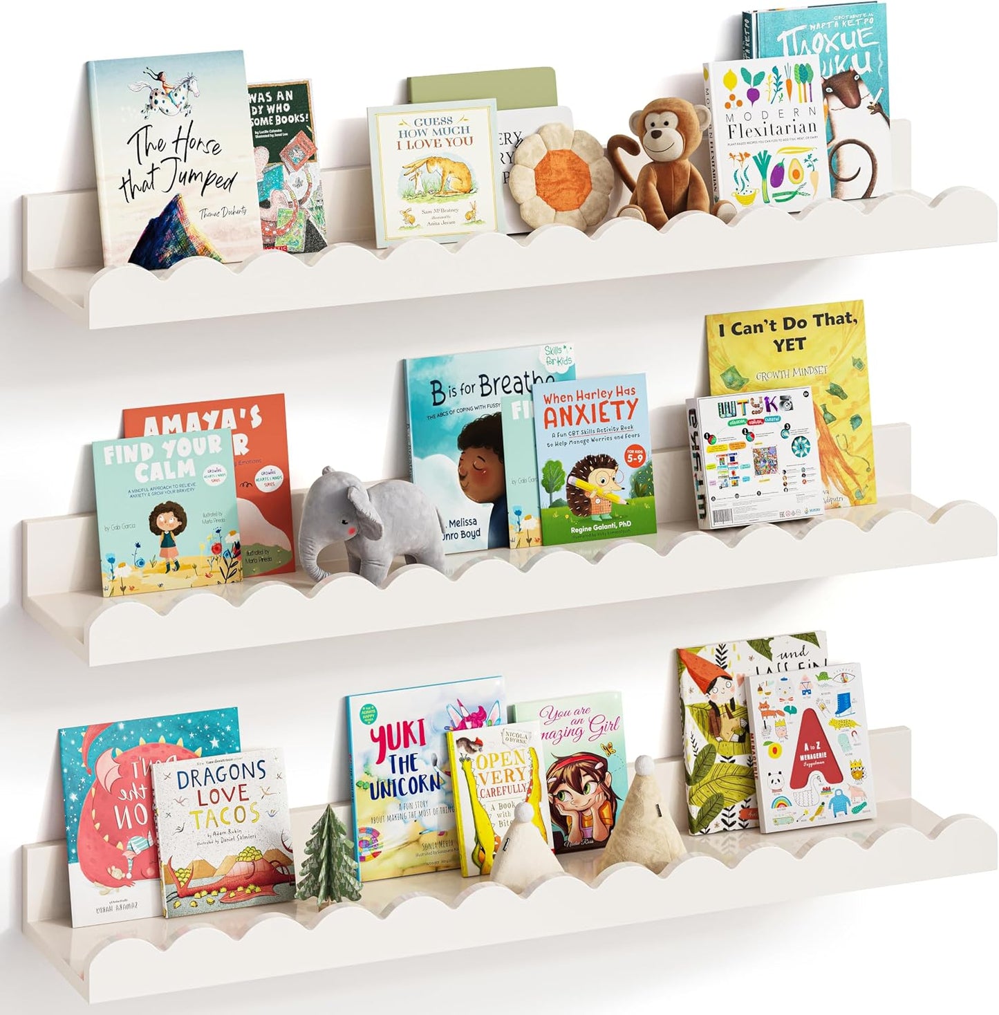 Estantes libros guardería set 3 decoración niños