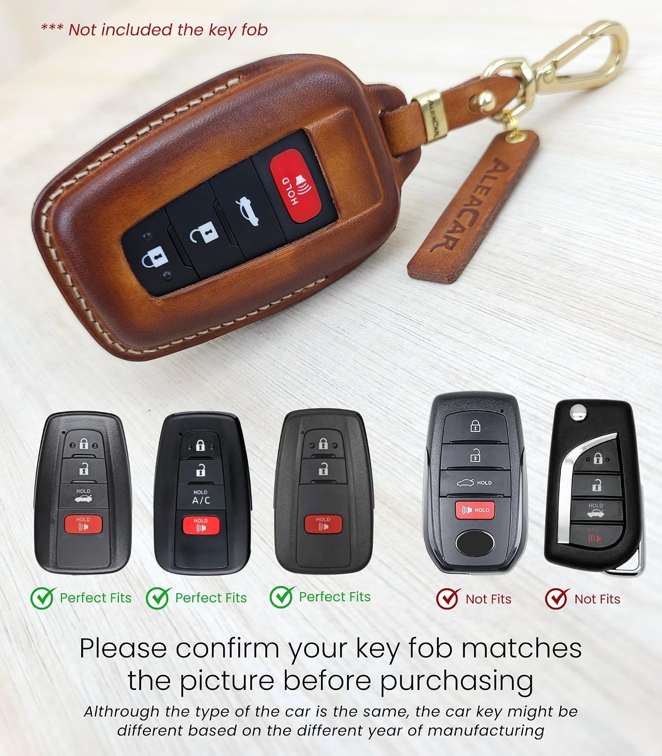 Funda cuero llavero Toyota comp Highlanders Corolla Prius