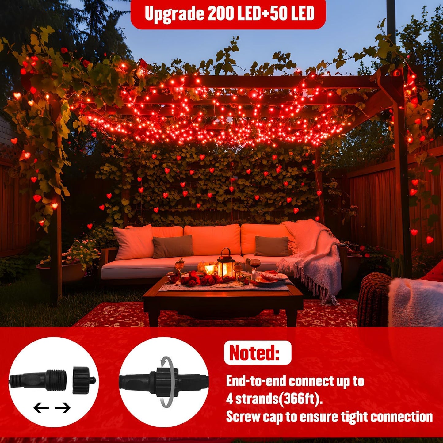 Guirnalda luces Navidad 250 LED alambre verde 91.5pies