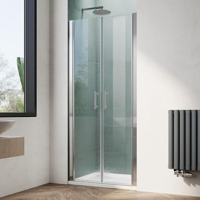 Puerta ducha pivotante 36x75pulg vidrio templado cromado