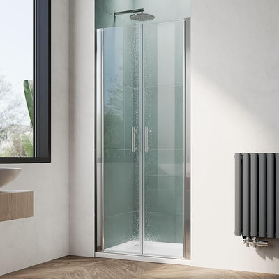 Puerta ducha pivotante 36x75pulg vidrio templado cromado