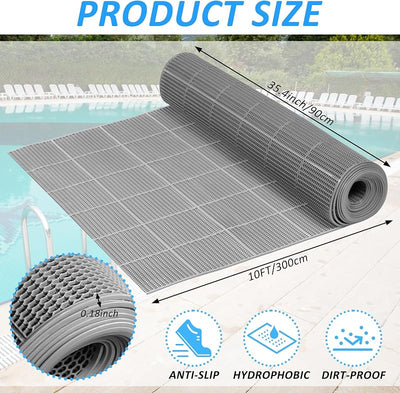 3 Tapetes Drenaje PVC 10ft Antiderrap Exteriores Interiores
